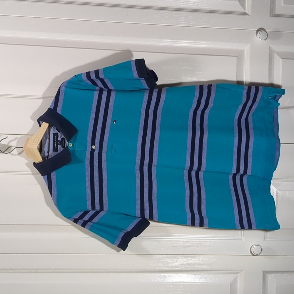 Tommy Hilfiger Polo Shirt Men's XL Slim Fit Teal